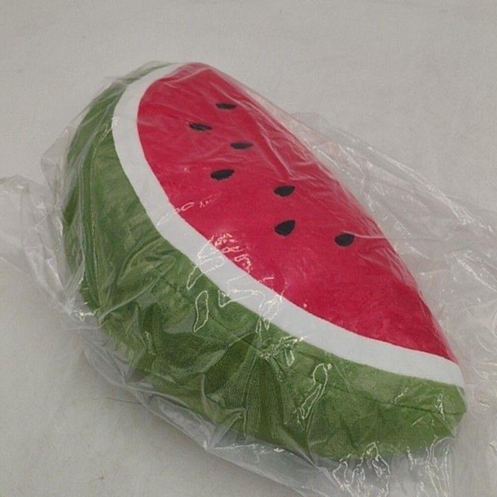 Watermelon Slice Plush Pillow 16" Semicircle Multicolor Pop Art Indoor Decor